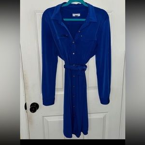 Blue Calvin Klein wrap dress, size 14. Smoke free home. Worn one season.
